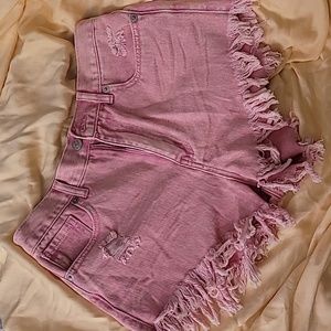 Simple Society Pink Jean Shorts